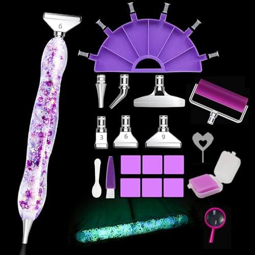 Diamond Painting Zubehör Stift,Diamond Painting Stift, 6 Styles Metal Drill Pen Ersatzköpfe für 5D Diamond Painting Stifte, Diamond Painting Stift für Diamond Painting Tools & Zubehör(Roller)