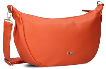 Zwei Damen Handtasche Mademoiselle.M M70 Moon-Bag 4 Liter Trend-Tasche in Halbmond-Form vielseitig als Bauchtasche Crossbody-Bag Abendtasche Umhängetasche zu tragen (papaya)