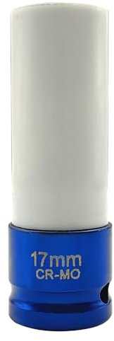 kosingna 1/2'' Drive 17mm Lug Nut Socket, Color Coded Non-MNG Impact Deep Lug Nut Socket with Protective Sleeve