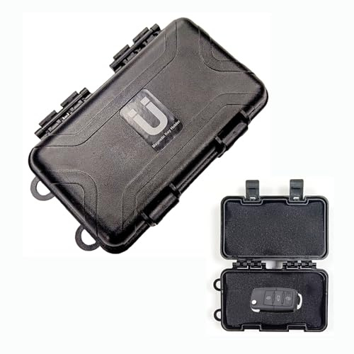 Caja magnética para guardar llaves debajo del coche, esconde una llave en el exterior, caja de almacenamiento oculta y segura, imán integrado en solución de almacenamiento al aire libre para almacenar