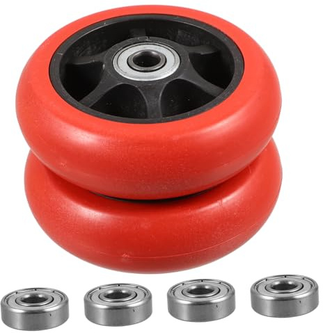 BUGUUYO Set 2 Ruote Per Carrello a Mano Diametro 85 Mm Cuscinetti Di Ricambio, Ruote Leggere e Portatili Per Carrelli Merci, Tosaerba e Valigie, Accessorio Pratico Per Sostituzione Ruota Esterna