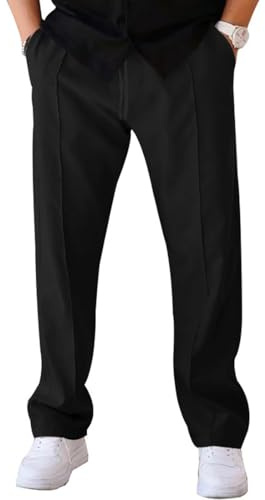 WINKEEY Pantaloni Uomo con Tasche Pantaloni Tuta Casual a Vita Elastica Moda Gamba Dritta