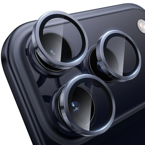 WSKEN Protector de lente de cámara para 17 Pro/17 Pro Max - [Mantén la grabación original] inastillable Ultra HD 9H pantalla de vidrio templado con anillo de metal, antihuellas, resistente a los