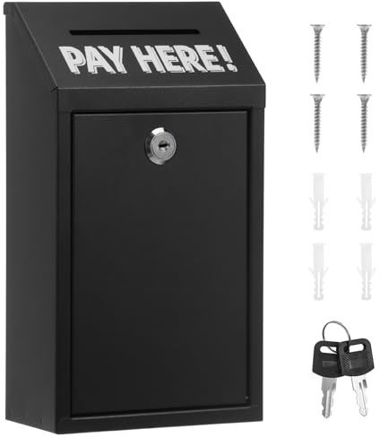 Metal Donation Box with Lock Slot,Wall Mounted Metal Donation Collection Safe Suggestion Box Easy Install for Wall Door Outdoor