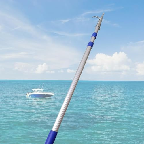 Telescopic Boat Hook 2-6 Meters | Heavy Duty Yet Lightweight Aluminum Marine Pole for Docking, Rescue, Mooring Lines & Pool Safety