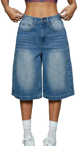 Pantaloncini Jeans Donna Vita Alta Pantaloni Corti Push Up Casual Eleganti Comodi Bermuda in Denim Sportivi Sexy Taglie Forti Jeans Morbidi Curvy Hotpants Slim Fit E Ragazza Aderenti I421