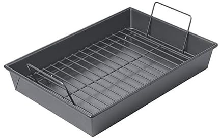 Chicago Metallic Professional Non-Stick Roast Pan with Non-Stick Rack, 13-Inch-by-9-Inch