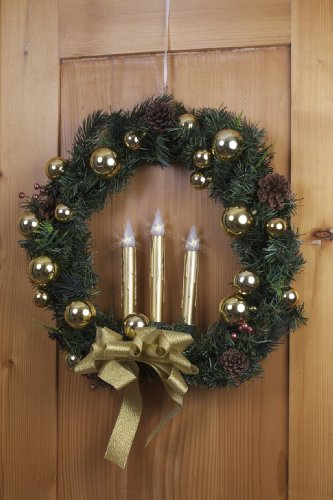 My Home julkrans med LED-belysning, guld