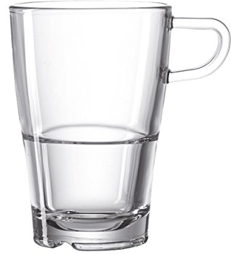 Leonardo 024014 Latte Macchiato Glas/Kaffee-Becher mit Henkel - Senso - Glas - 350 ml