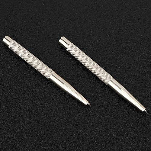 2 Pièces Pointeau Central automatique en acier à Haute Teneur en Carbone, Positionnement Central en Poinçon Pour Les ajusteurs Production de Moules Plaque D'acier Marquage Usinage Et Maintenance