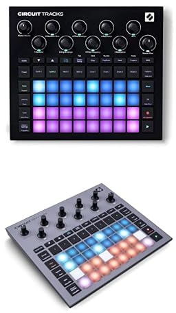 Novation Circuit Tracks Groovebox-Sequenzer mit Synthesizer, MIDI und Drum-Spuren + Novation Circuit Rhythm: Sampler und Groovebox mit acht Sample-Spuren für die Erstellung und Performance von Beats.