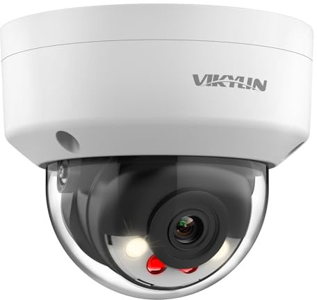 VIKYLIN 5MP PoE Camera with Smart Human/Vehicle Detection, IP Camera with Smart Dual Light Color IR Night Vision, IP67&IK08, One Way Audio, SD Slot (512GB Max), Compatible with Hik-vision NVR