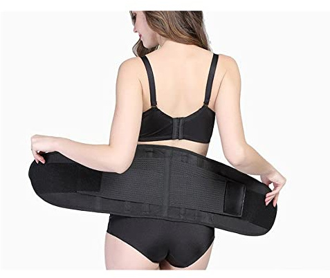 Faja lumbar soporte espalda hombre mujer bandas lumbares para dolor de espalda cinturón lumbar de apoyo red transpirable para actividad deportiva medida universal ajustable (negro) L