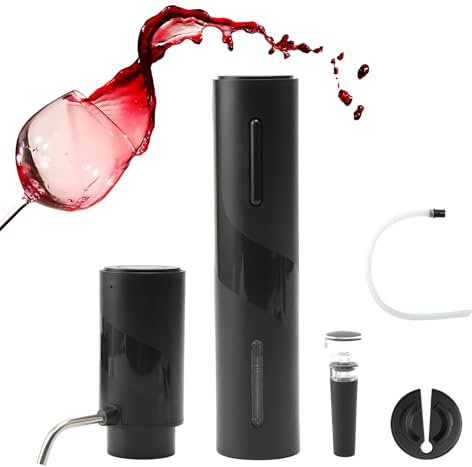 aichilra Tire Tappo Elettrico, 4-in-1 Caraffa Per Vino Elettrico E Apribottiglie Elettrica, Regalo Per Gli Amanti Del Vino