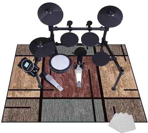Tappetino Insonorizzato Batteria | Carpet Drum Mat | Tappeto per Batteria | Tappeto Professionale per Batteria e Strumenti a Percussione | Tappeto Antiscivolo Batteria Elettronica 100 x 80 cm