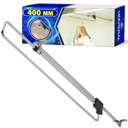 Tringle Penderie Extensible 400 mm Fabriqué en Acier | Tringle Vetement Extensible Approprié pour Divers Types Armoire - Garantie de 10 Ans - MONTERAL
