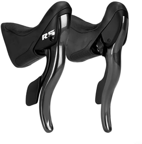 GLFLOW Levier de changement de vitesse pour vélo de route R2 R3 R5 R7 en alliage d'aluminium Système de contrôle de vitesse gauche et droite Système de dérailleur portable Noir (R5)