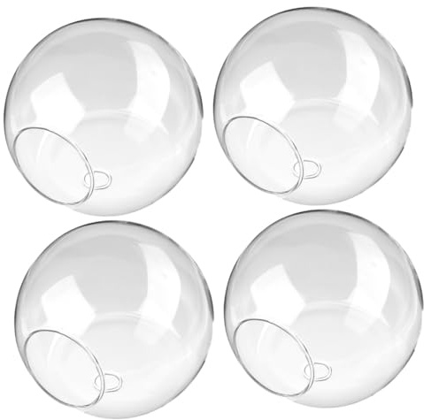 SEWOART 4 Pièces Vase Mural Hydroponique Verre Transparent Design Élégant Support Mural Facile à Installer Décoration Intérieure Gain de Place pour Bureau et Appartement