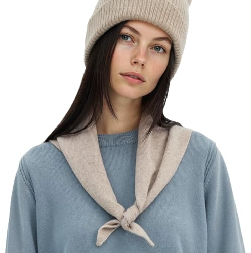 ACUSHLA 100% Merino Wool Triangle Scarf for Women, Fashion Neckerchie | 100% Merino wool triangle scarf with soft warmth and versatile styling, neck warmer for travel, daily wear and casual outfit