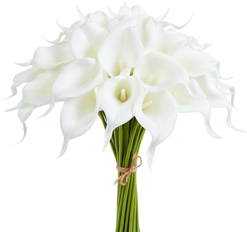 XIANNVXI Giglio di calla bianco, fiori artificiali, giglio, fiori artificiali, fiori artificiali, bouquet da sposa, per matrimonio, composizione floreale, decorazione per la casa, feste, 12 pezzi