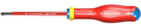 FACOM ATD0X75VE PROTWIST Screwdriver INOX Insulated 1000 Volts for POZIDRIV Phillips Screws - sheathed Round Blade