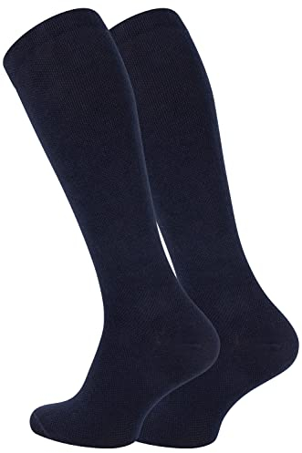 VCA 2 Paar Stützstrümpfe Reisestrümpfe Kompressionsstrümpfe (39/42, Marine Blau)