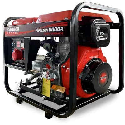 Syntrox Stromerzeuger, Notstromaggregat, Generator, Aldio 230/380V, 5,5 kW Leistung, Dieselgenerator, Fernsteuerung, Diesel Notstromgenerator, Umweltfreundlich, Camping