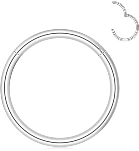 Yolev 2 Stück Nasenpiercing Ring 316L Chirurgenstahl Septum Piercing Ohrringe 1mm Edelstahl Knorpel Ohrringe Silber Spirale Nasenring Piercing Schmuck