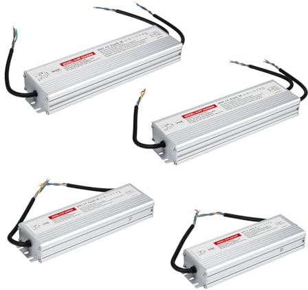 HEXIM LIGHT Netzteil IP67 Trafo 24V/DC Transformator 100-400W, 4.16A-16.6A - kein LED-Flimmern, kein Transformator-Rauschen - Driver Converter für LED Strip Band (H-PF 24V-300W / 1STK)
