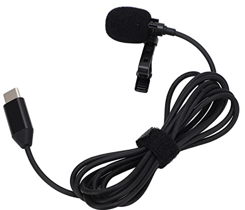 VBESTLIFE Lavalier-Mikrofon für Action OA2 OA3 Kamera, Omnidirektionales Tonabnehmermikrofon, Winddicht, für Live-Webcast, Vlog-Aufnahmen, Videointerview, Online-Kurse usw.