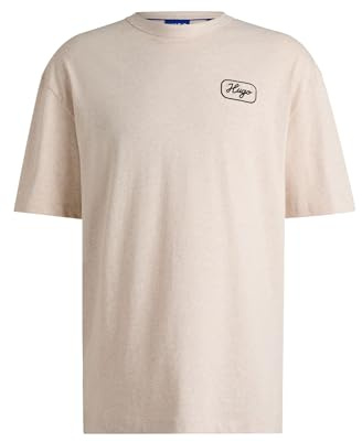 HUGO Mens Nampie Loose-fit T-Shirt in Cotton with Racing Artwork