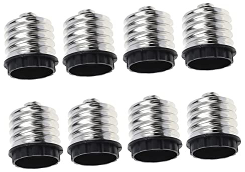 LALAFINA Adaptateur de Douille E40 vers E27 en Alliage D'aluminium et Pvc, Lot de 8 Pièces, Sûr et Facile à Installer, pour Garages et Systèmes de Surveillance