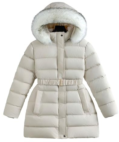 Manteau d'hiver pour fille - Chaud - Épais - En fourrure synthétique - Doublé - Veste à capuche - Vêtement d'extérieur pour temps froid - Tendance - Pour tout-petit