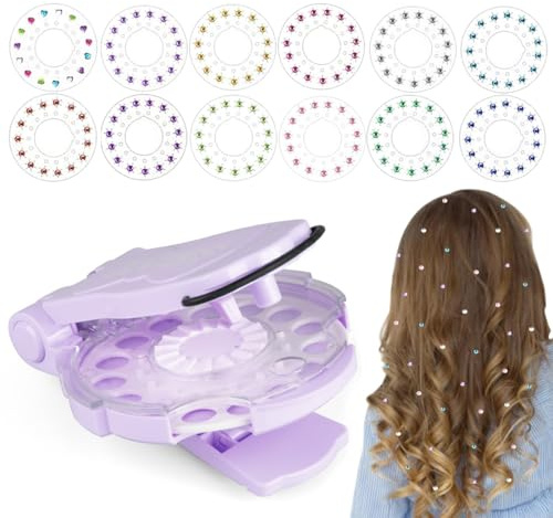 LAKPYN Set de Jouets pour Cheveux,Avec Machine à Perles, appareil à paillettes avec 180 strass,Cadeau pour Filles de 5 à 10 ans,Bricolages Créatifs pour Enfants, Cadeau d'Anniversaire