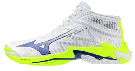 Mizuno Wave Lightning Elite Mid, Volleybollskor, vit neongul blå,