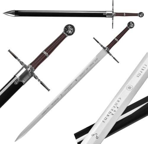 57 SPECIAL REPLICAS Spada Medievale in Bambù Lunghezza 122 cm - Ispirata a The Wittcherr - Spade per Cosplay, LARP, e Festa Carnevale in Costume - Decorazione da Parete Senza Bordi Taglienti (JT10637)