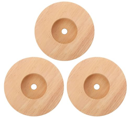 HOUDERCO 3 St Massivt Lampfot Rund Nattlampsbas Bordslampfot för Små Nattlampor och DIY Dekorationer Portabel och Lätt för Sovrum och