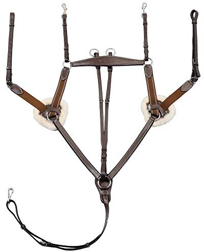 Henri de Rivel Pro 5 Point Elastic Breastplate Martingale with Running Attachment - Australian Nut - Cob