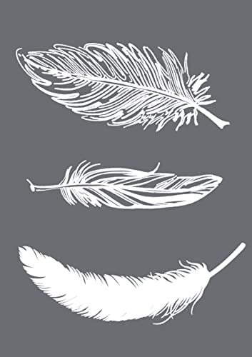Rayher 4504000 Schablone Motiv: Federn, DIN A5, 14,8 x 21 cm, mit Rakel, Siebdruck-Schablone, Malschablone, selbstklebend