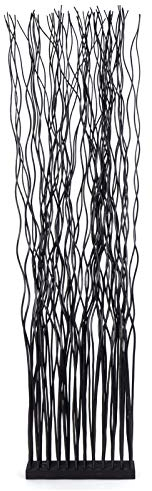 DESIGN DELIGHTS SÉPARATEUR DE PIÈCES | Bois de Saule, 170x40 cm (HxL) | écran en Branches de Saule, séparateur de pièces, cloison de séparation, paravent | Couleur: Noir