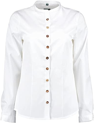 Luis Steindl Stehkragenbluse Weiß 42