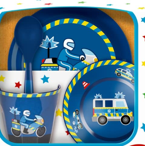 DIE SPIEGELBURG - Geschenkset Polizei (Teller, Schale, Becher, Löffel) - Wenn ich groß bin, werde ich Polizist