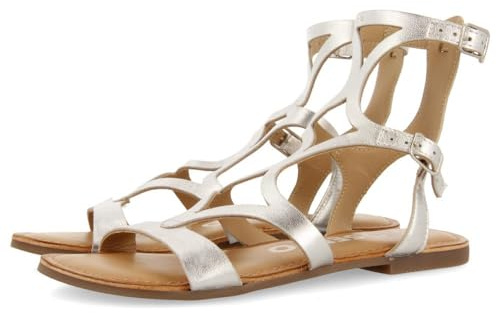 GIOSEPPO Sandalias Plateadas DE Piel Estilo Romanas para Mujer TOPOJE