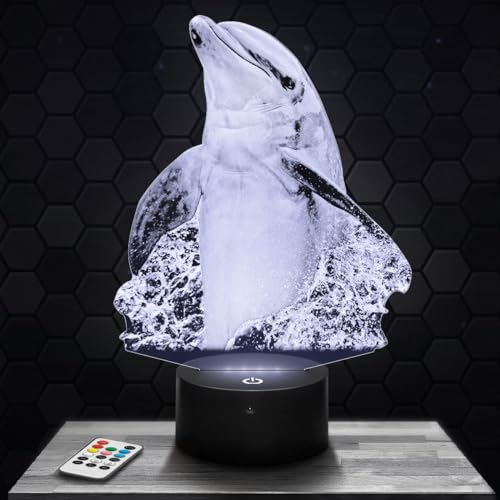 Lampephoto.fr - Lampe 3D Dauphin debout Décoration Animal Marin Reptile, Idée Cadeau Homme Femme Objet Dauphin debout Veilleuse Adulte Déco Chambre, Idee Cadeau Noel Homme Femme Original, TOP