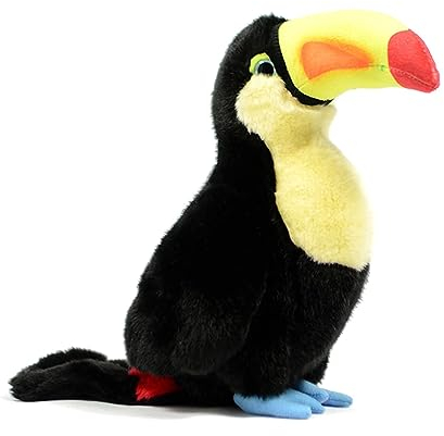 lilizzhoumax Tukan Kuscheltier 230cm/12”, Simuliertes Tier Tukan Plüschtier, Kawaii Kuscheltier Tukan, Realistische Tukan Vogel Plüschspie Spielzeug für Wilde Tiere, Geschenk für Freunde und Kinder