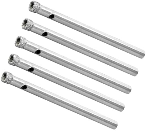 CoCud Punte da Trapano per Seghe a Tazza Diamantate, Diametro di Foratura 4mm / 5/32, Punta da Trapano in Acciaio al Carbonio Nichelato per Piastrelle Ceramica Marmo Pietra 5pz