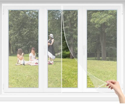 Fliegengitternetze für Fenster 80x105cm Weiß Fenster Insektenschutzgitter zuschneidbar Fliegennetz Für Fliegengitter Fenster & Tür