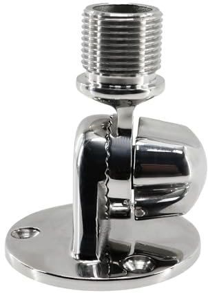 Marine VHF Antenna Mount, 316 Stainless Steel Adjustable Base VHF Antenna Mount for Boats for all Standard 1 Marine Antennas, VHF Marine Radio