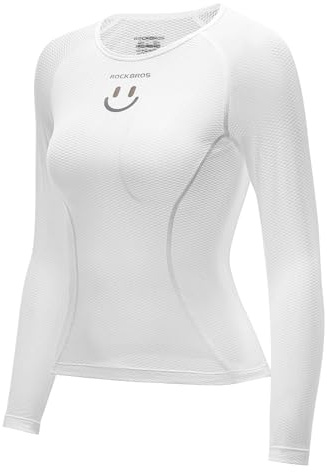 ROCKBROS Langarm Shirt Damen Radtrikot Atmungsaktiv Schnelltrocknend Fahrrad Bekleidung Frauen Geeignet für Laufen, Tennis, Wandern Basic Sport Unterhemd