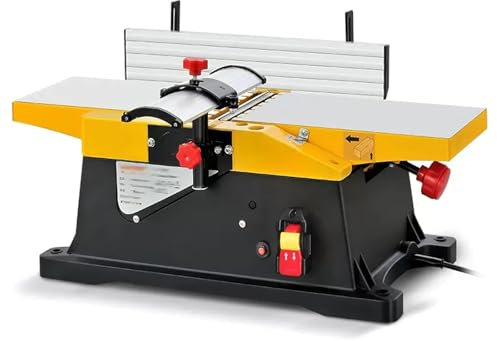 1800 W Power Benchtop Planers, Electric Hand Planer, Combo Planer/Jointer Helical Cutterhead, No-load Speed 12000 R/min, Cutting Width/depth Is 150/0-3 Mm, for Both Hard & Soft Wood Planing